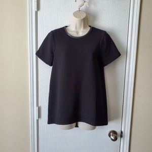 Madewell Leather Trim Tailored Tee